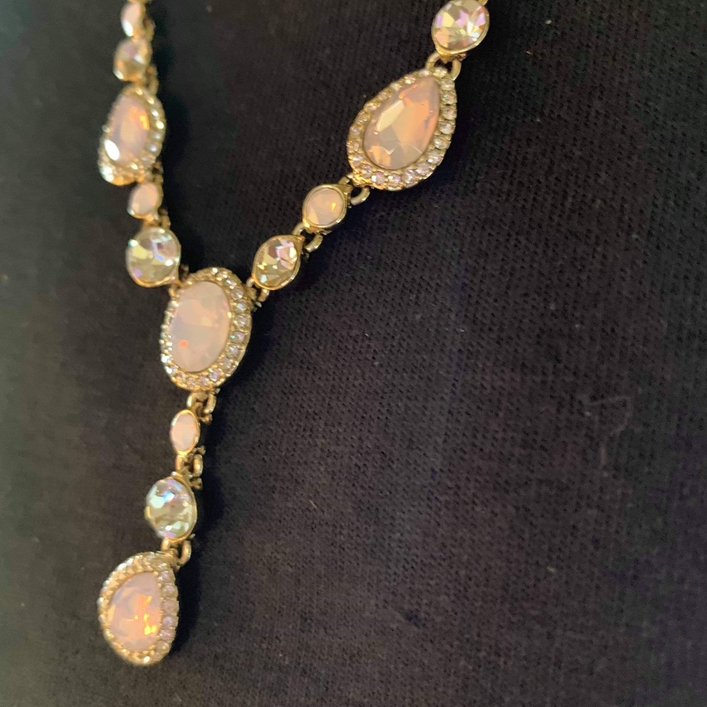 Givenchy Silvertone Y-Shaped Crystal Necklace